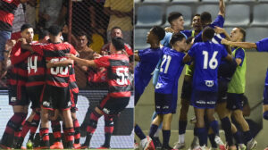 Flamengo e Cruzeiro se enfrentam na semifinal da Copinha (foto: Nayra Halm/Flamengo e Staff Images/Cruzeiro)