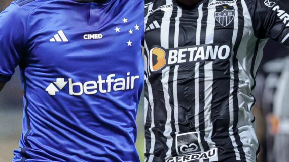 Cruzeiro e Atlético são patrocinados por casas de apostas (foto: Staff Images/Cruzeiro; Pedro Souza/Atlético)