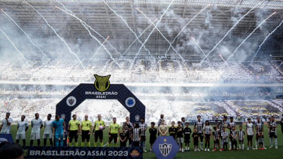 Atlético e Cruzeiro em clássico na Arena MRV, em 2023 (foto: Pedro Souza/Atlético)