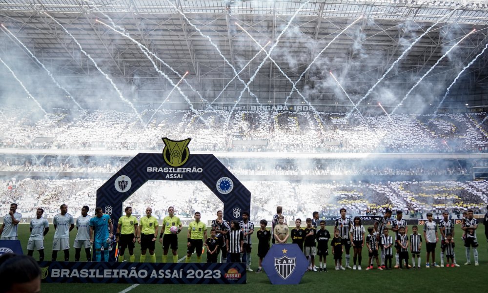 Atlético e Cruzeiro em clássico na Arena MRV, em 2023 (foto: Pedro Souza/Atlético)