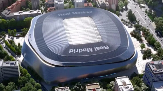 Imagem aérea do novo Santiago Bernabéu (foto: Reprodução/Redes Sociais)
