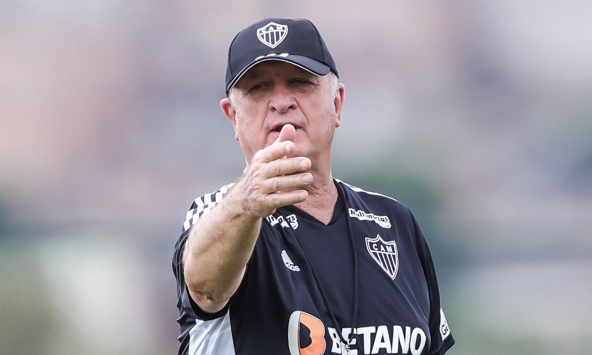 Felipão em treino do Atlético na Cidade do Galo (foto: Pedro Souza/Atlético)