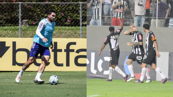 Gilberto, atacante do Cruzeiro, pode se juntar a Lucas Pratto, ex-Atlético, no Olimpia (foto: Gustavo Aleixo/Cruzeiro e Juarez Rodrigues/EM/D.A Press)