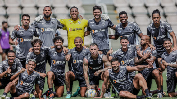 Jogadores do Atlético na Cidade do Galo (foto: Pedro Souza/Atlético)