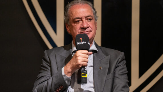 Sérgio Coelho, presidente do Atlético, em entrevista coletiva na Sede de Lourdes (foto: Divulgação/Atlético)