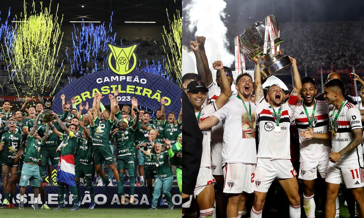 Palmeiras e São Paulo (foto: César Greco/Palmeiras---Rubens Chiri/São Paulo)