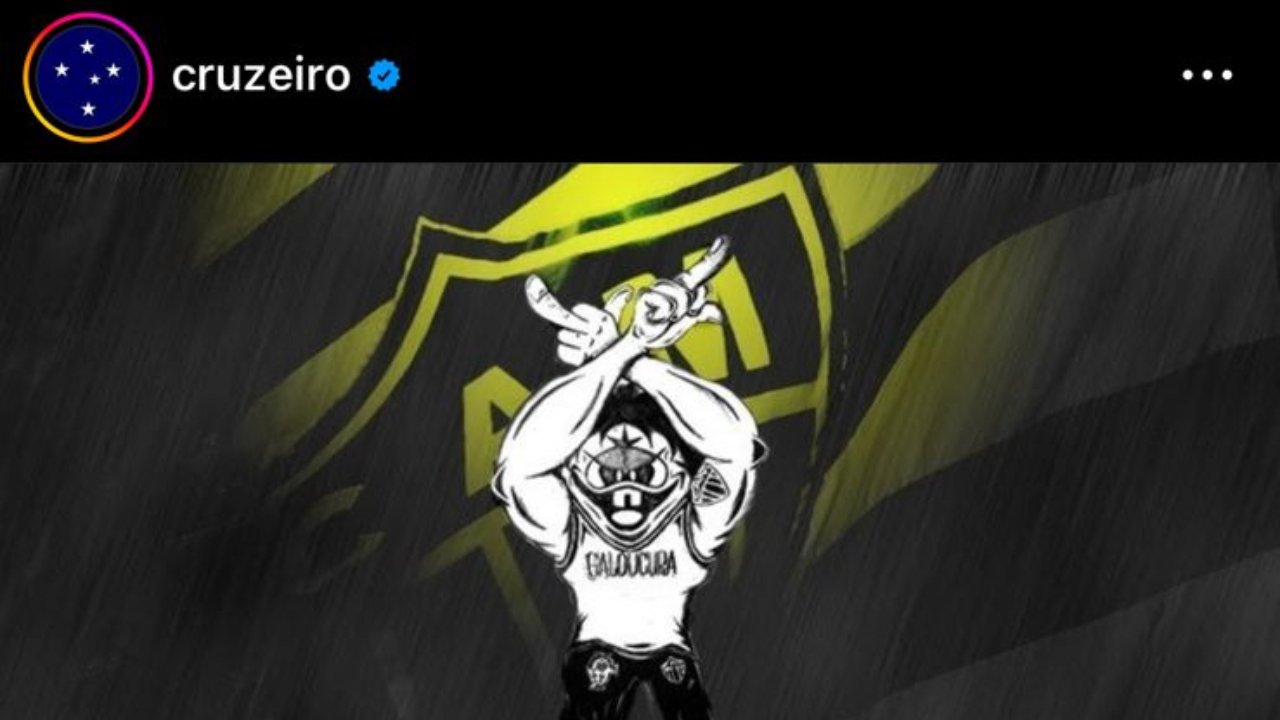 Invasão do hacker nas redes sociais do Cruzeiro (foto: Reprodução redes sociais)