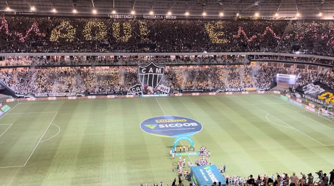 Mosaico da torcida do Atlético antes de clássico com Cruzeiro (foto: Lucas Bretas/No Ataque)