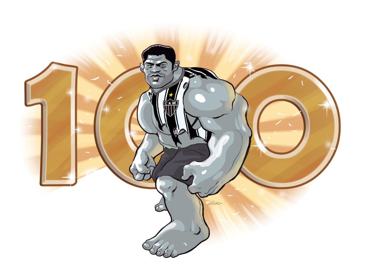 Hulk alcançou marca histórica de 100 gols pelo Atlético (foto: Quinho/Estado de Minas)