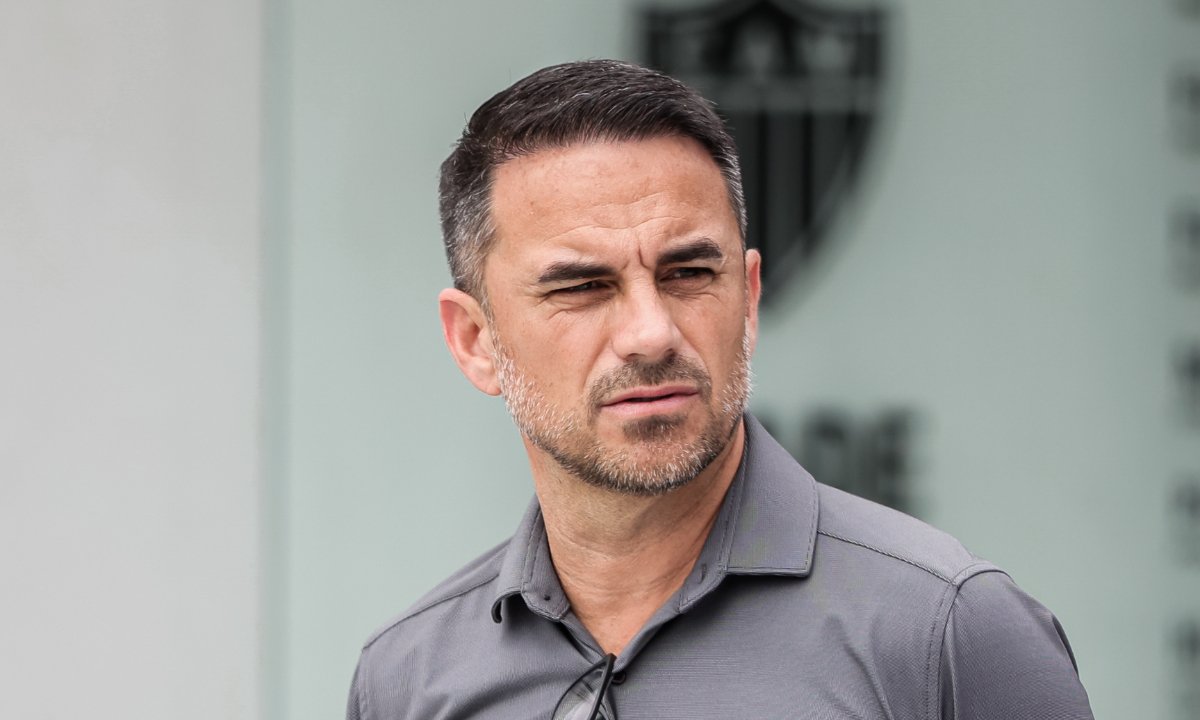 Rodrigo Caetano na Cidade do Galo (foto: Pedro Souza/Atlético)