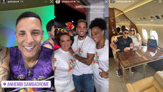 Arana, Paulinho e Hulk, jogadores do Atlético, aproveitam folga de Carnaval (foto: Reprodução/Instagram (3))