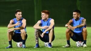 Barco e companheiros de Seleção Argentina - Crédito: 