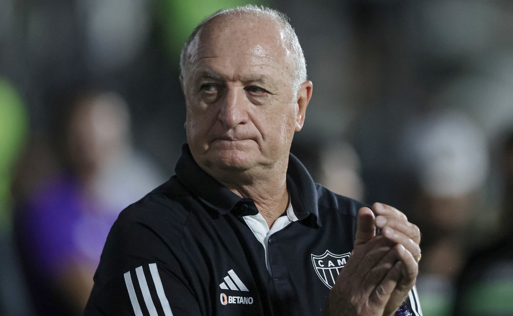 Felipão, técnico do Atlético, durante duelo contra o Athletic (foto: Pedro Souza/Atlético)