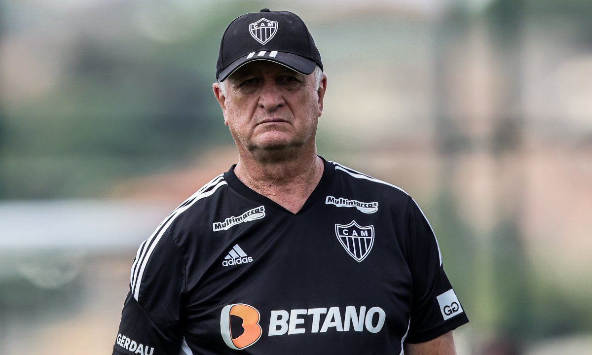 Felipão em treino do Atlético na Cidade do Galo (foto: Pedro Souza/Atlético)