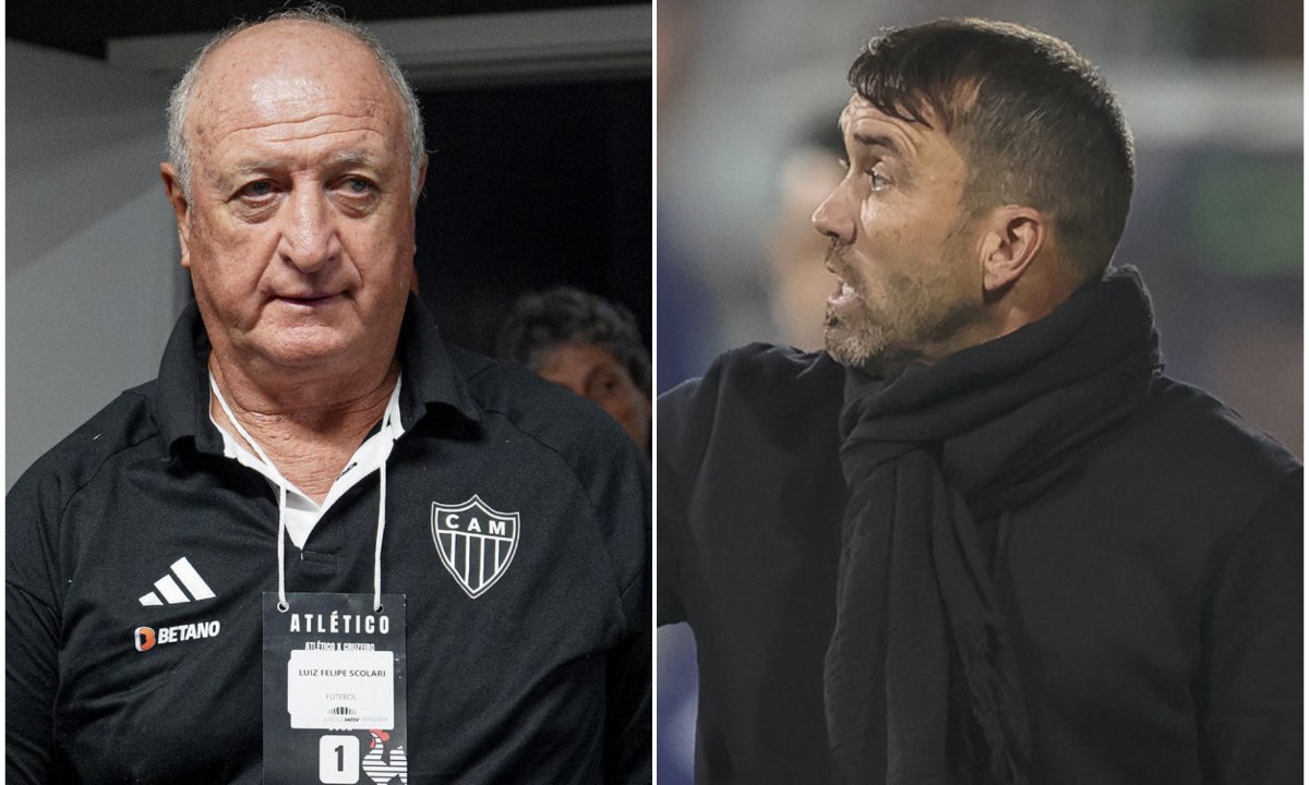 Felipão e Eduardo Coudet no comando do Atlético (foto: Pedro Souza/Atlético)