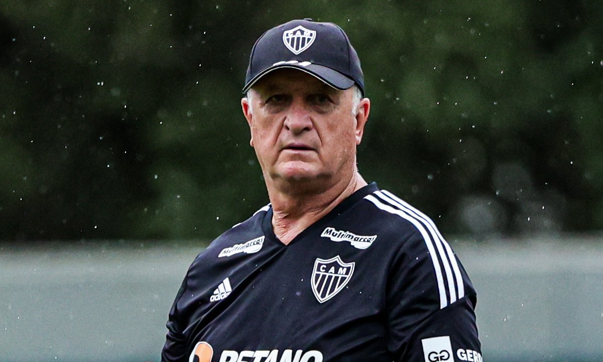 Felipão em treino do Atlético na Cidade do Galo (foto: Pedro Souza/Atlético)