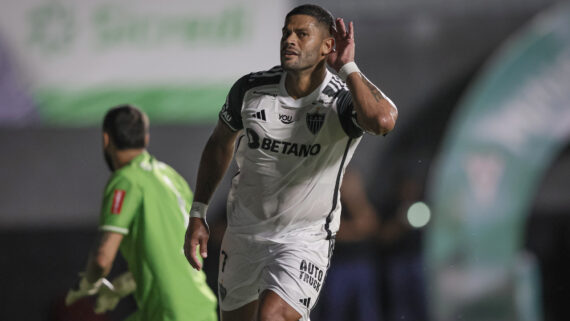 Hulk marcou gol da vitória do Atlético diante do Athletic, na Arena Sicredi, pela quarta rodada do Mineiro (foto: Pedro Souza/Atlético)