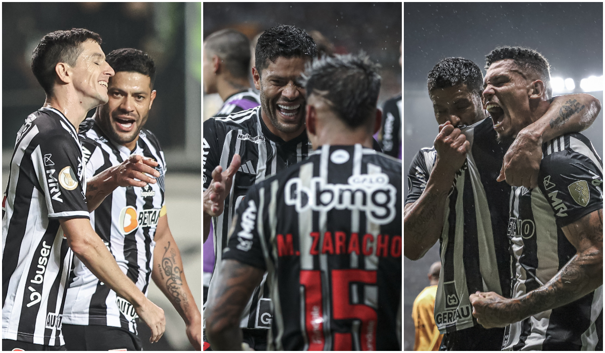 Nacho Fernández, Zaracho e Paulinho integram top 3 dos maiores assistentes de Hulk no Atlético - (foto: Montagem com imagens de Pedro Souza/Atlético)