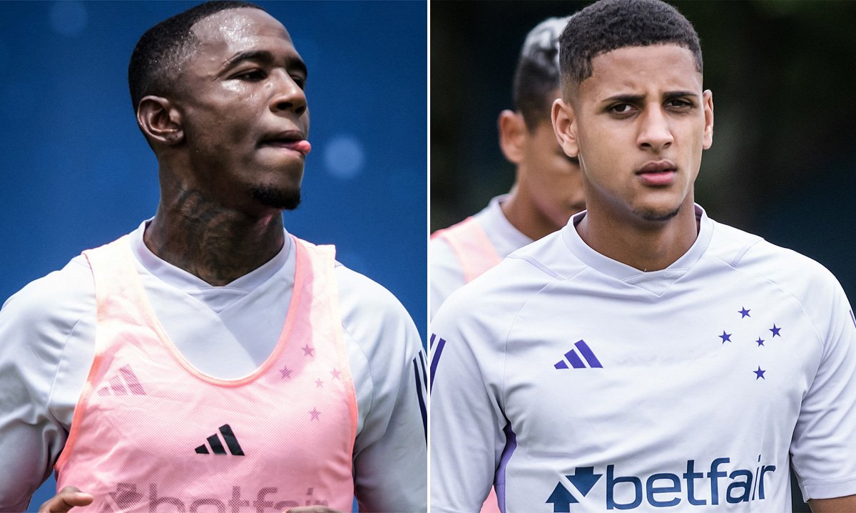 João Pedro e Fernando, atacantes do Cruzeiro (foto: Gustavo Aleixo/Cruzeiro)