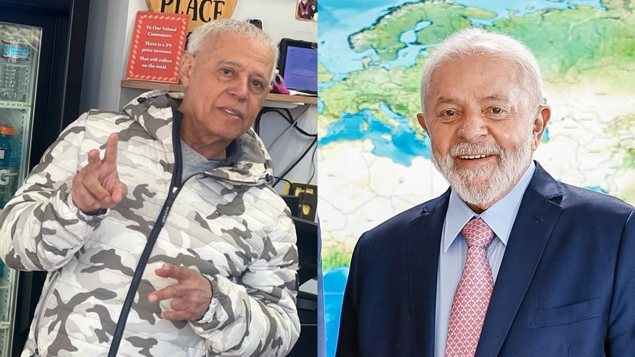 Joãozinho, ídolo do Cruzeiro, e Lula, presidente da República (foto: Arquivo pessoal/Ricardo Stuckert)