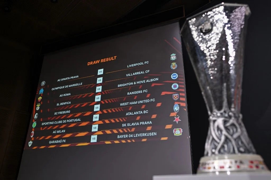 Confrontos das oitavas de final da Liga Europa foram definidos em sorteio da Uefa (foto: Fabrice Coffrini/AFP)