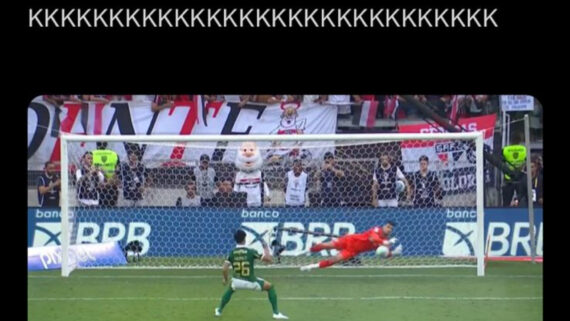Vitória do São Paulo sobre o Palmeiras nos pênaltis rendeu muitos memes nas redes sociais (foto: Reprodução/Redes Sociais)