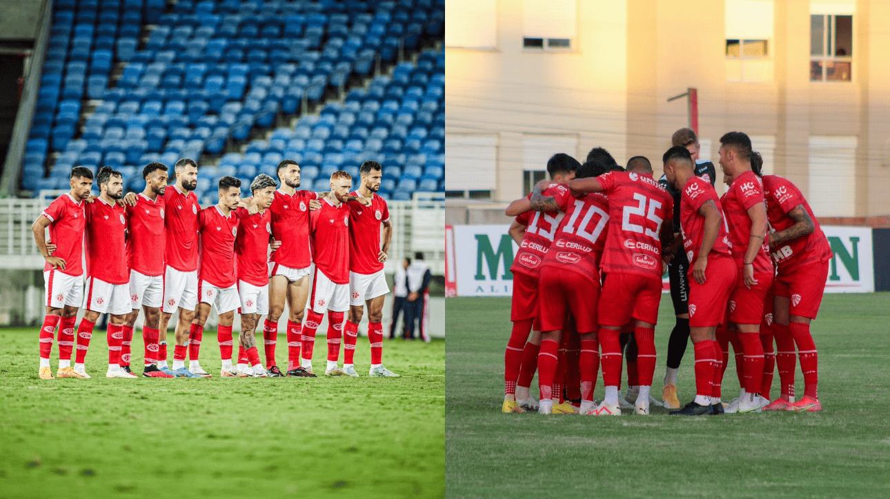 Jogadores de América-RN e São Luiz (foto: Gabriel Leite; Lucas Eduardo Dornelles)