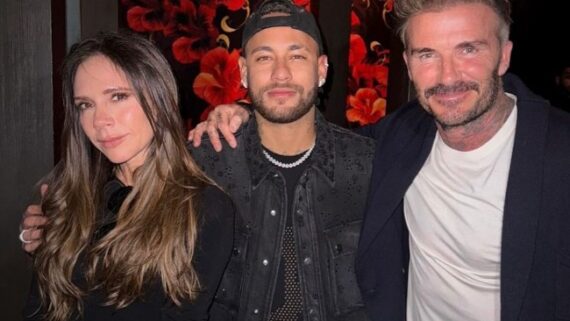 Victoria, Neymar e David Beckham (foto: Reprodução)