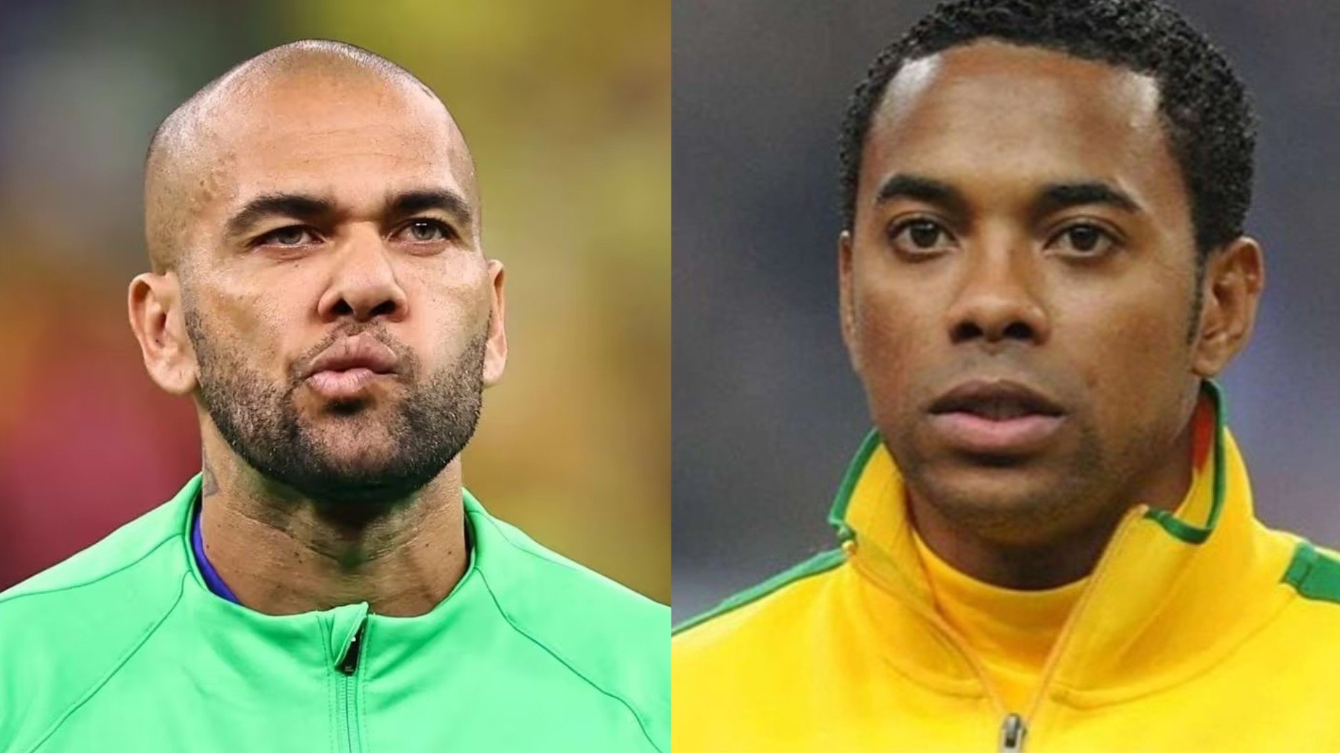 Daniel Alves e Robinho, ex-jogadores brasileiros condenados por estupro (foto: CBF/Divulgação)