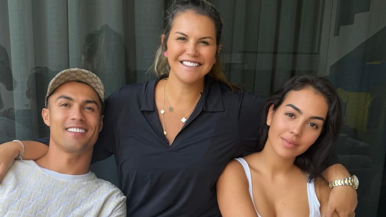 Cristiano Ronaldo, Kátia Aveiro e Georgina Rodríguez (foto: Reprodução Instagram Kátia Aveiro)