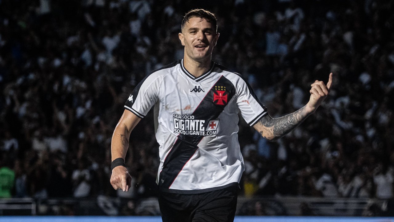Vegetti comemorando gol pelo Vasco (foto: Leandro Amorim/Vasco)