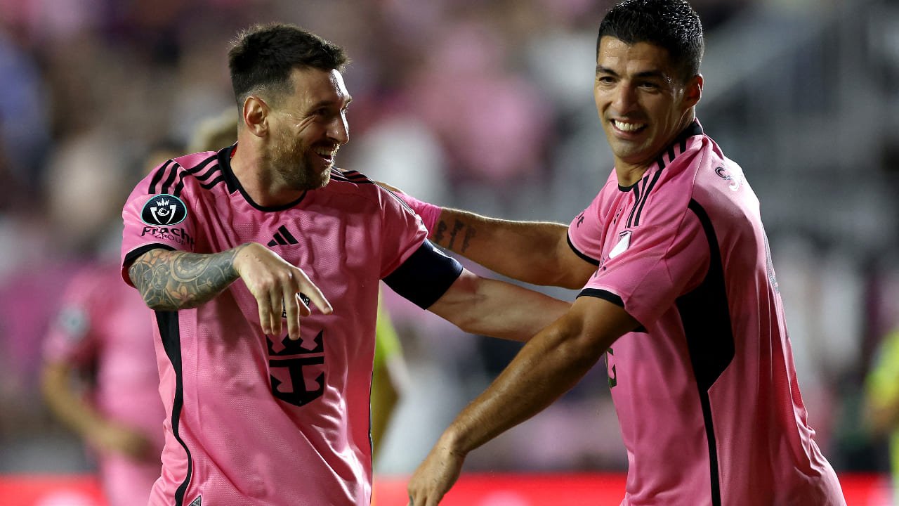 Messi e Suárez pelo Inter Miami (foto: Brennan Asplen / GETTY IMAGES NORTH AMERICA / Getty Images via AFP)