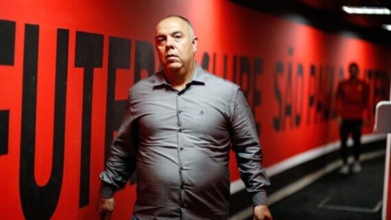 Marcos Braz no túnel do Maracanã (foto: Marcelo Cortes/Flamengo)