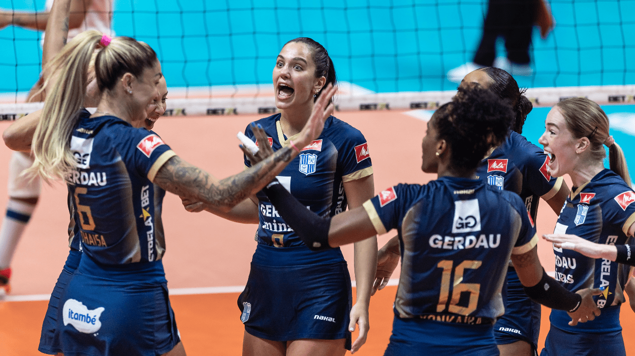 Jogadoras de vôlei do Minas (foto: Hedgard Moraes/MTC)
