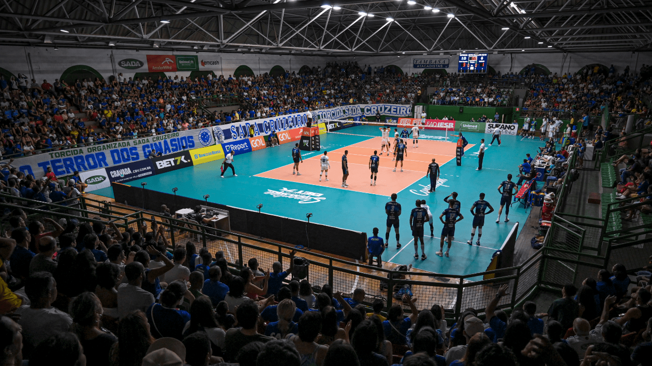 Ginásio do Riacho, o Riachão, durante partida entre Cruzeiro e Suzano, pela etapa classificatória da Superliga Masculina (foto: Agência i7/Sada Cruzeiro)