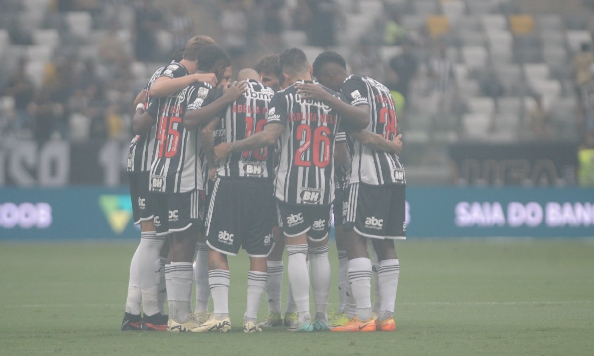 Atlético em jogo na Arena MRV (foto: Alexandre Guzanshe/EM/DA Press)