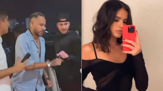 Chegada de Neymar à festa de Anitta em Miami; Bruna postou vídeo com look que usou no aniversário da cantora (foto: Reprodução)