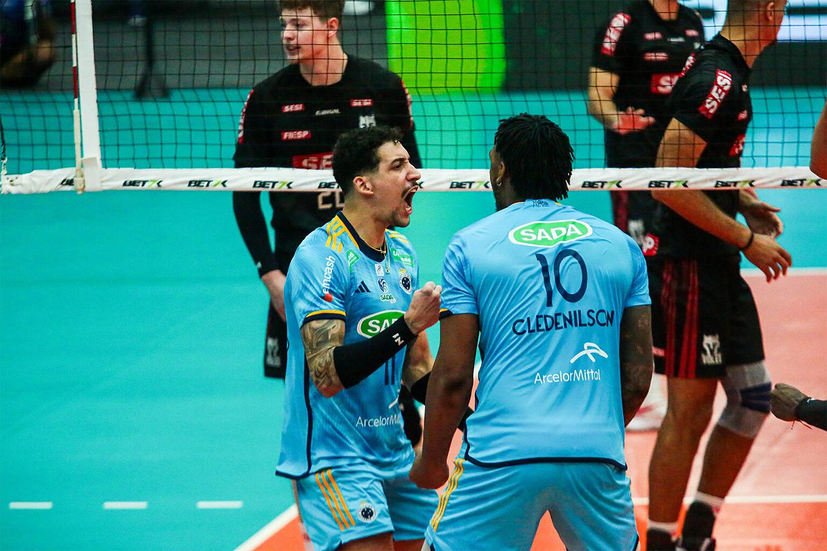 Cruzeiro venceu Bauru por 3 sets a 0 (foto: Arthur Moraes/CBV)