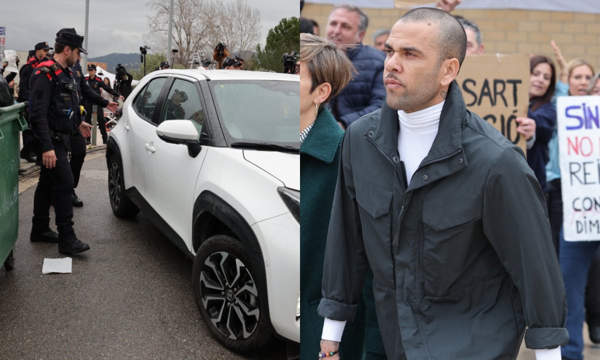 Daniel Alves voltou para casa em Barcelona (foto: AFP)