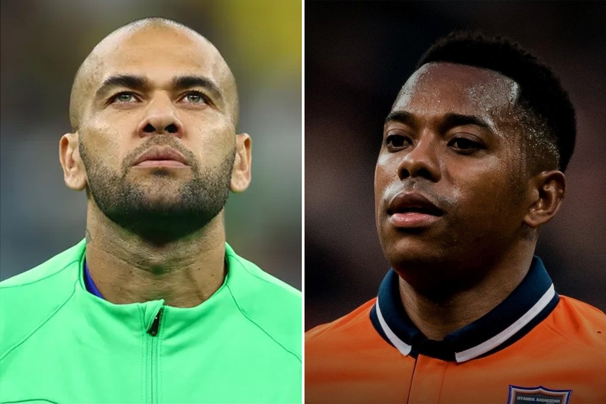 Daniel Alves e Robinho foram condenados por estupro (foto: Getty Images/AFP)