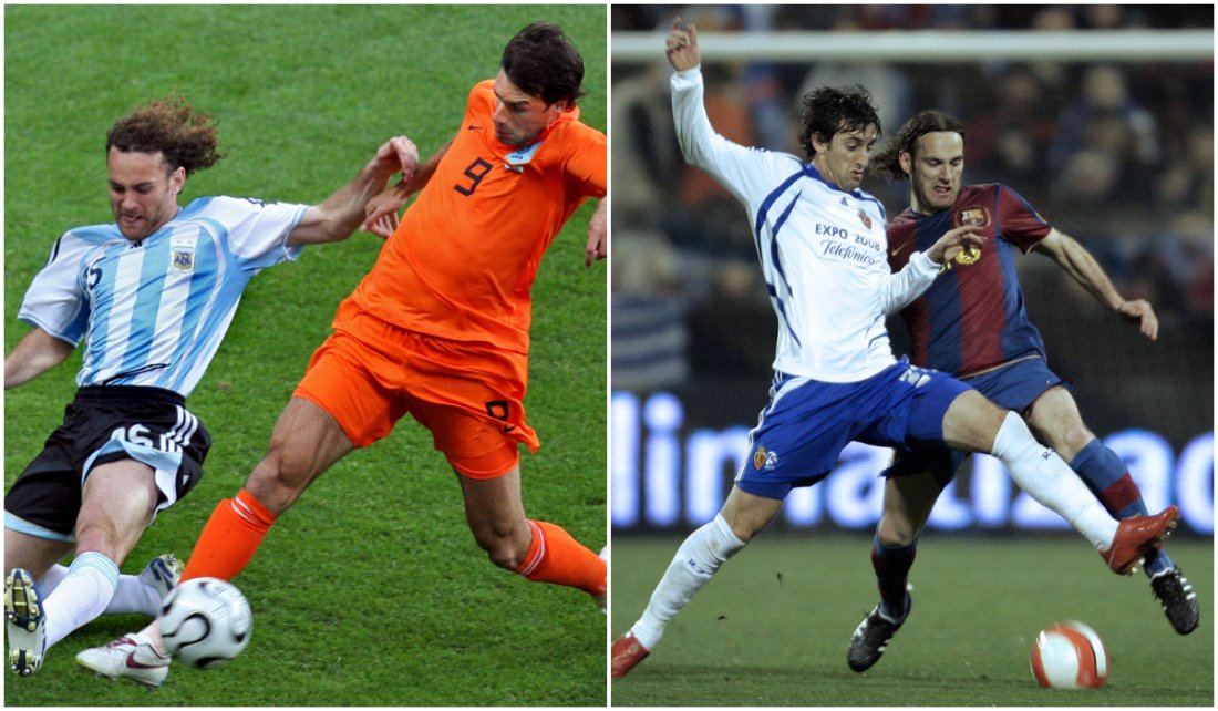Gabriel Milito, técnico acertado com o Atlético, já jogou Copa do Mundo e é irmão do goleador Diego Milito (foto: Gabriel Bouys/AFP e Diego Tuson/AFP)