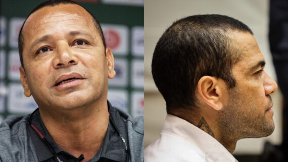 Neymar Pai e Daniel Alves (foto: AFP)