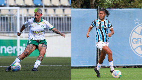 Palmeiras e Grêmio no Brasileiro Feminino (foto: Renan Jardim / Grêmio FBPA
Luiz Guilherme Martins/Palmeiras)