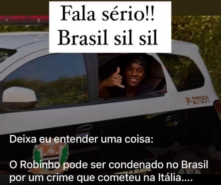 Parte da postagem do ex-jogador Euller sobre Robinho (foto: Reprodução)