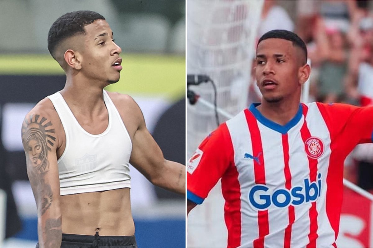 Savinho em ação por Atlético (2022) e Girona (2023/2024) (foto: Pedro Souza/Atlético e Girona/Divulgação)