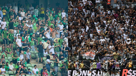 Torcidas de América e Atlético (foto: Ramon Lisboa/EM/D.A Press -- Mourão Panda/América)