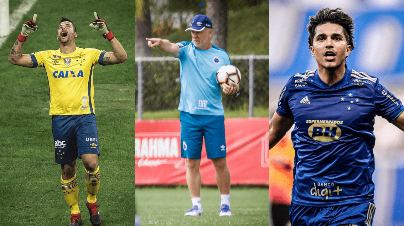 Fábio, Mano Menezes e Marcelo Moreno (foto: Pedro Vale; Vinnicius Silva; Reprodução/Instagram)