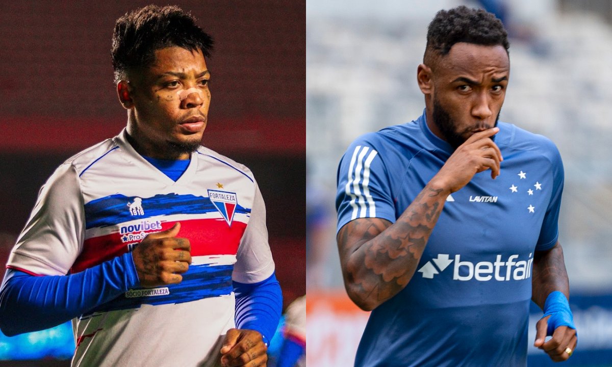 Marinho, do Fortaleza, e Rafa Silva, do Cruzeiro (foto: Montagem de fotos de Leonardo Moreira/Fortaleza e Staff Images/Cruzeiro)