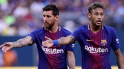 Messi e Neymar em ação pelo Barcelona (foto: Elsa/Getty Images/AFP )