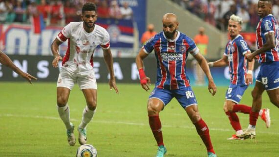 Thaciano pelo Bahia contra o Náutico pela Copa do Nordeste (foto: Tiago Caldas/EC Bahia)